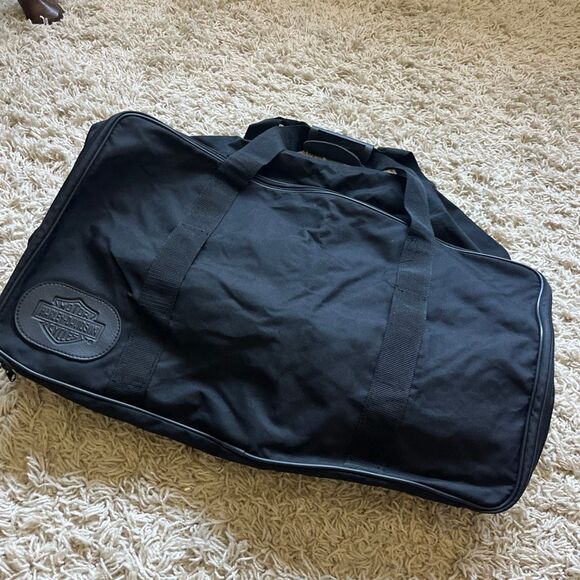 Harley Davidson Motorcycles Logo Duffle Bag Black Fabric - Picture 1 of 10